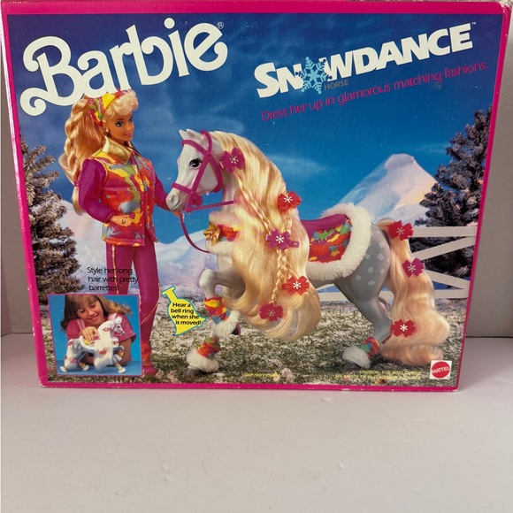 Vintage 1991 Barbie Snowdance Winter Horse #9403 New in Box